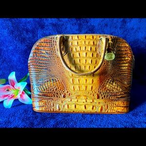 Brahmin Melbourne Collection - 12” l x 9 1/2 h x 7” d pecan color. 46” adj strap